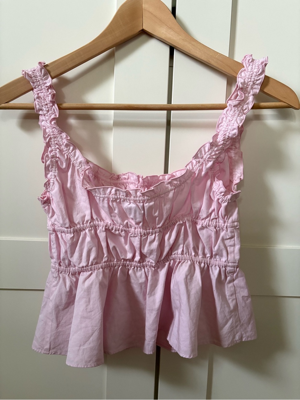Sunday Best Light Pink Ruffled Strap Tank - Picture 2 of 3